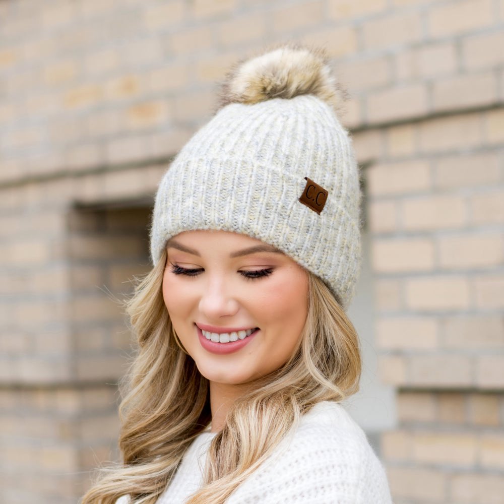 C.C® Cozy Marled Pom Beanie | AILI'S CORNER