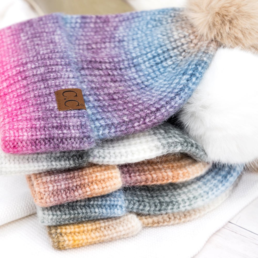 C.C® Ombre Fur Pom Beanie | AILI'S CORNER