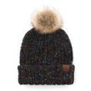 Black C.C® Confetti Pom Beanie | AILI'S CORNER