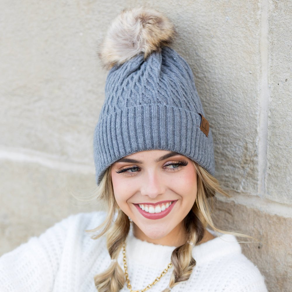 C.C® Honeycomb Pom Beanie | AILI'S CORNER