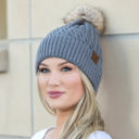 Dark-Gray C.C® Honeycomb Pom Beanie | AILI'S CORNER