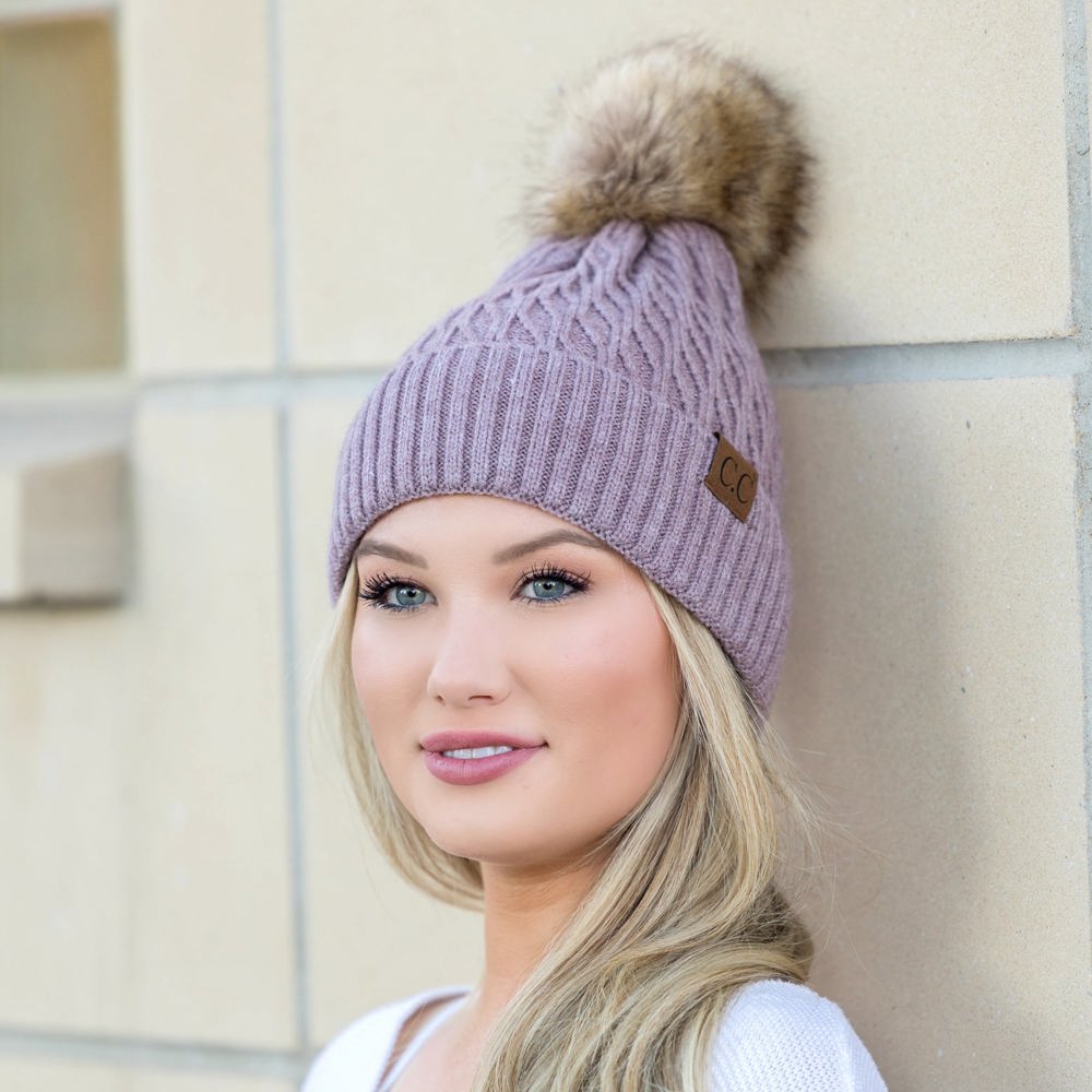 C.C® Honeycomb Pom Beanie | AILI'S CORNER