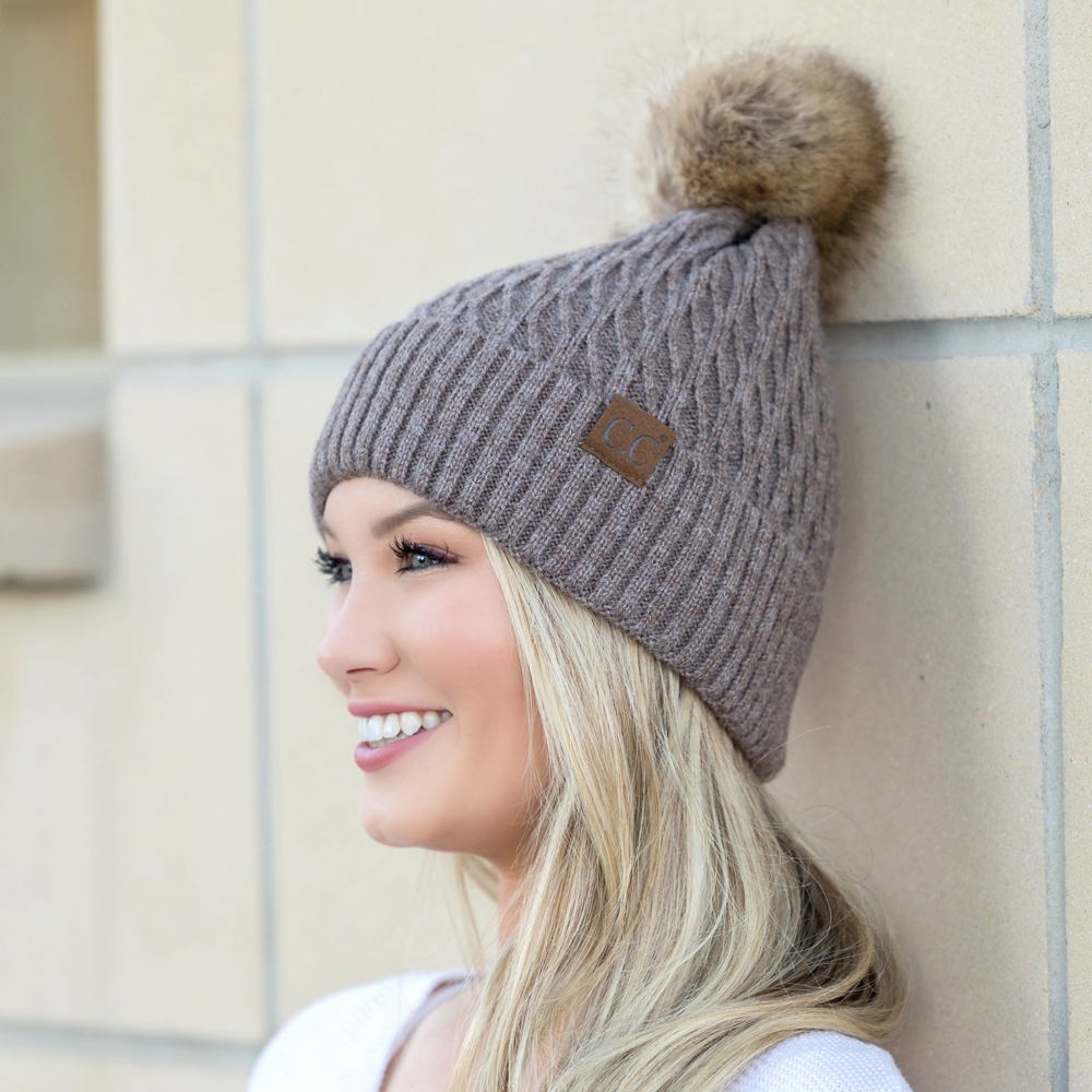 C.C® Honeycomb Pom Beanie | AILI'S CORNER