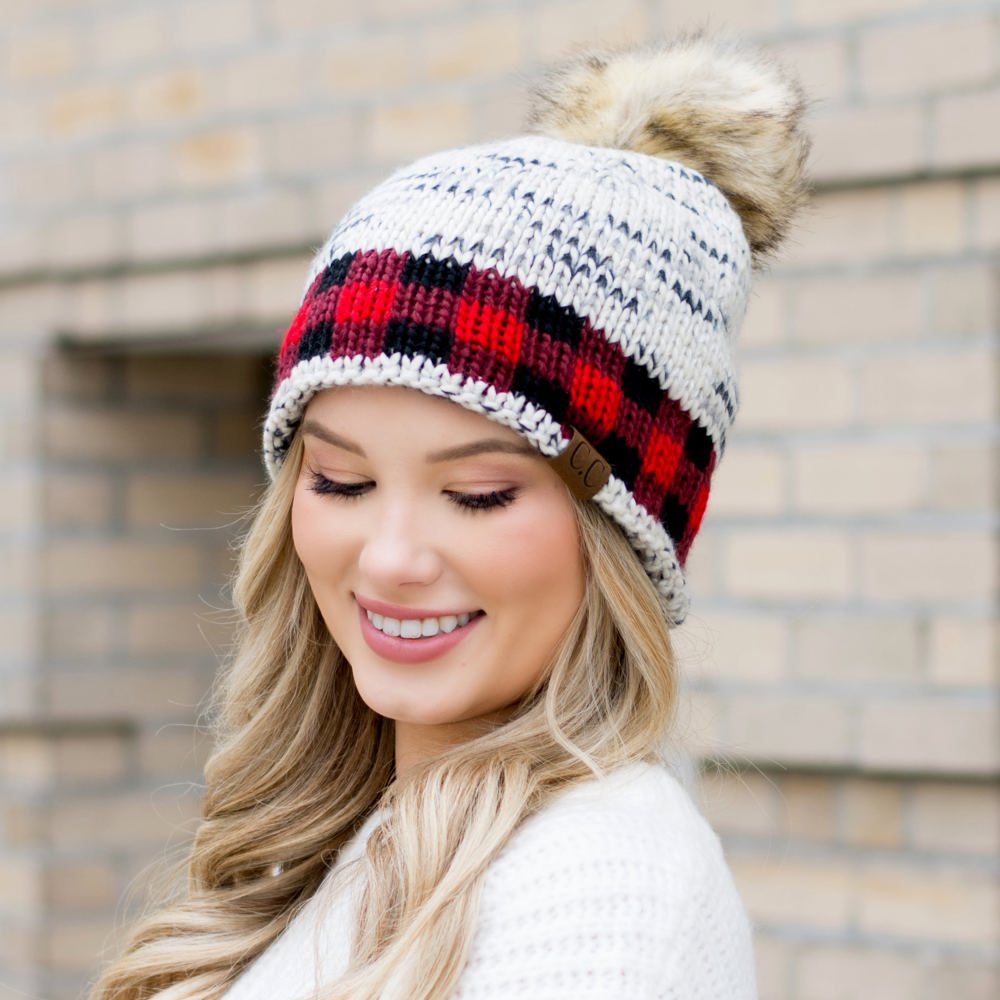 C.C® Buffalo Knit Pom Beanie | AILI'S CORNER