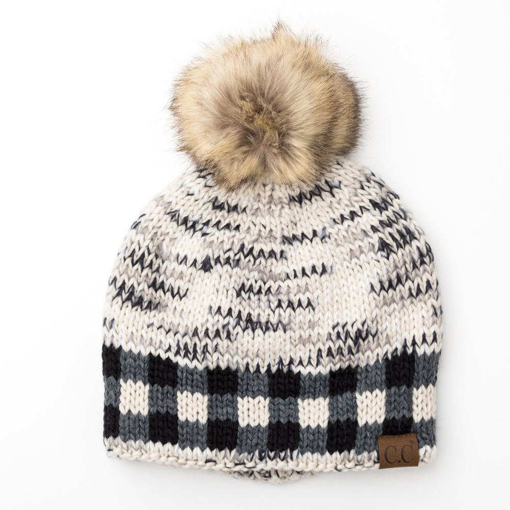 C.C® Buffalo Knit Pom Beanie | AILI'S CORNER