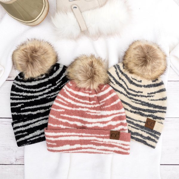 C.C® Zebra Pom Beanie | AILI'S CORNER