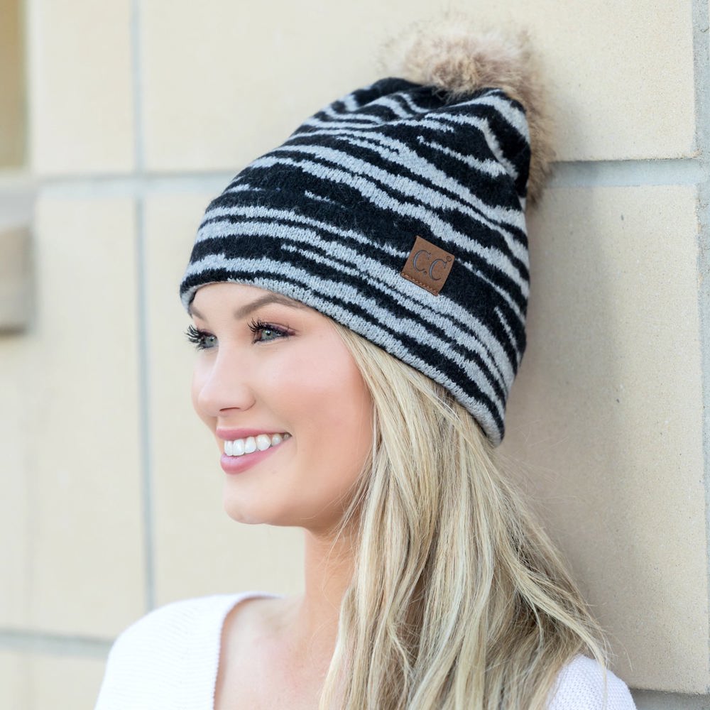 C.C® Zebra Pom Beanie | AILI'S CORNER