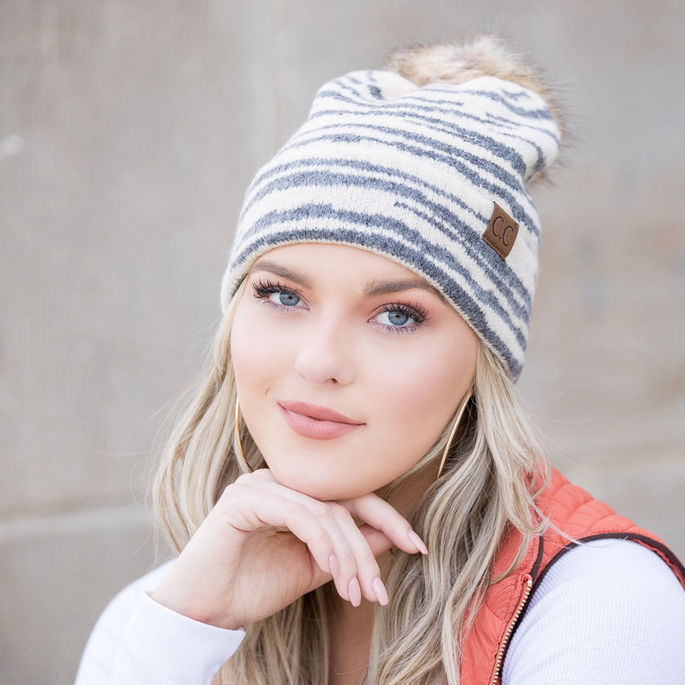 C.C® Zebra Pom Beanie | AILI'S CORNER