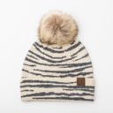 Beige C.C® Zebra Pom Beanie | AILI'S CORNER