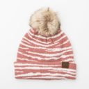 Mauve C.C® Zebra Pom Beanie | AILI'S CORNER