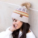  C.C® Nordic Fair Isle Pom Beanie Hat | AILI'S CORNER