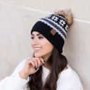  C.C® Nordic Fair Isle Pom Beanie Hat | AILI'S CORNER