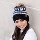  C.C® Nordic Fair Isle Pom Beanie Hat | AILI'S CORNER