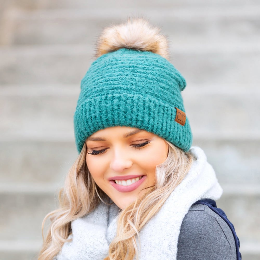 C.C® Ultra Soft Fur Pom Beanie | AILI'S CORNER