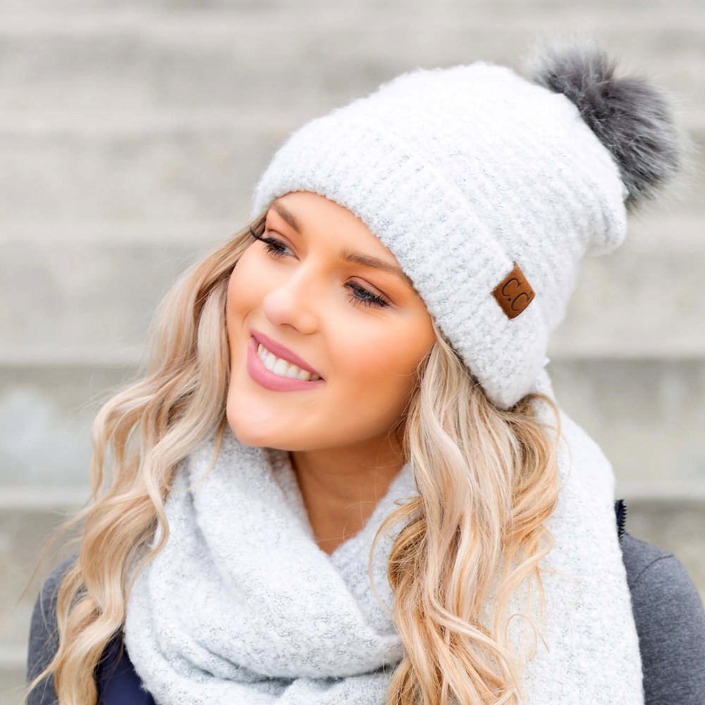 C.C® Ultra Soft Fur Pom Beanie | AILI'S CORNER