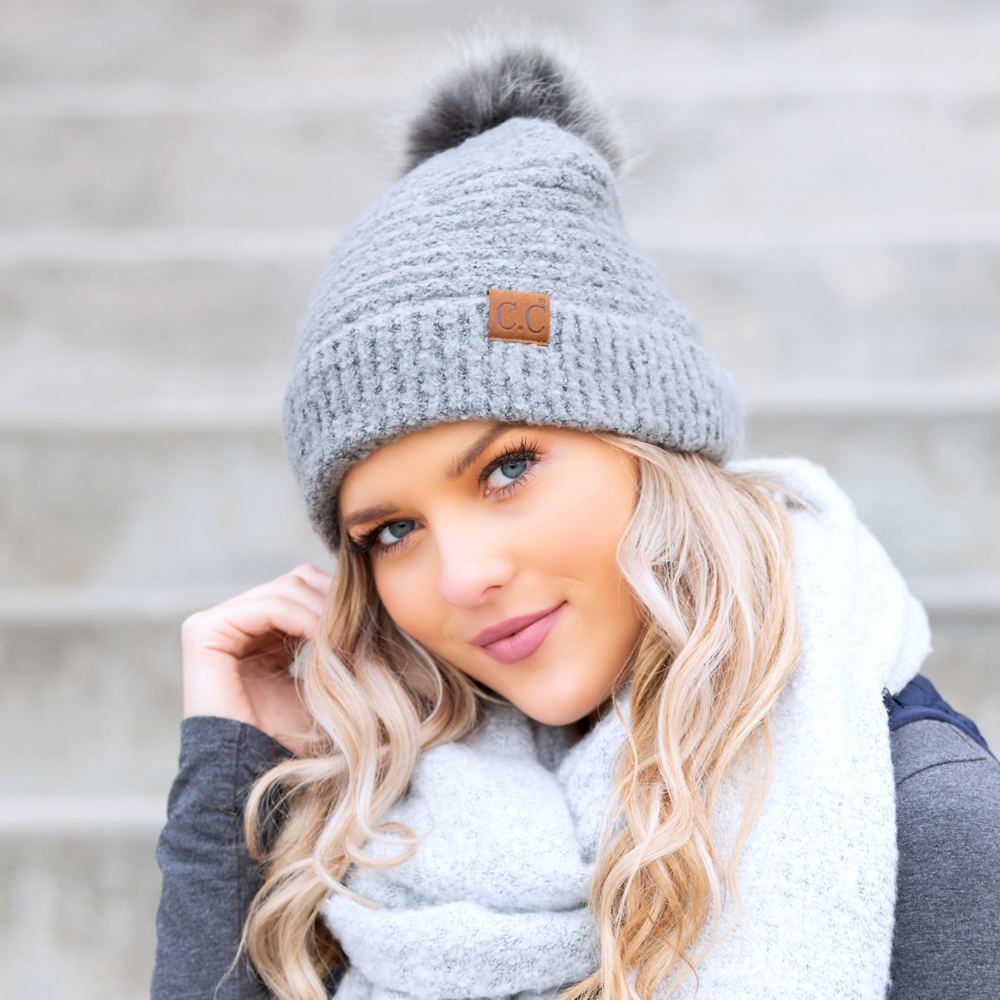 C.C® Ultra Soft Fur Pom Beanie | AILI'S CORNER