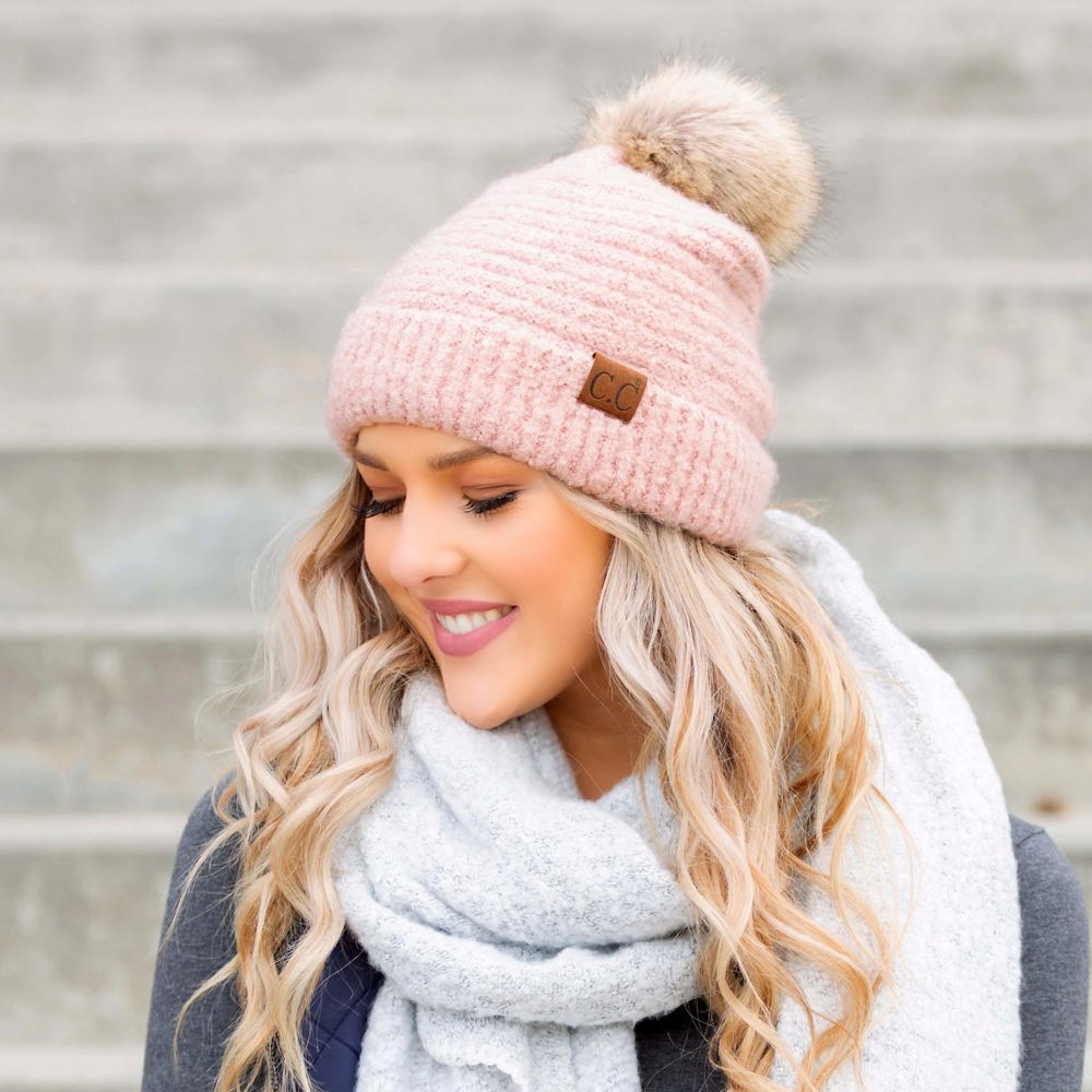 C.C® Ultra Soft Fur Pom Beanie | AILI'S CORNER