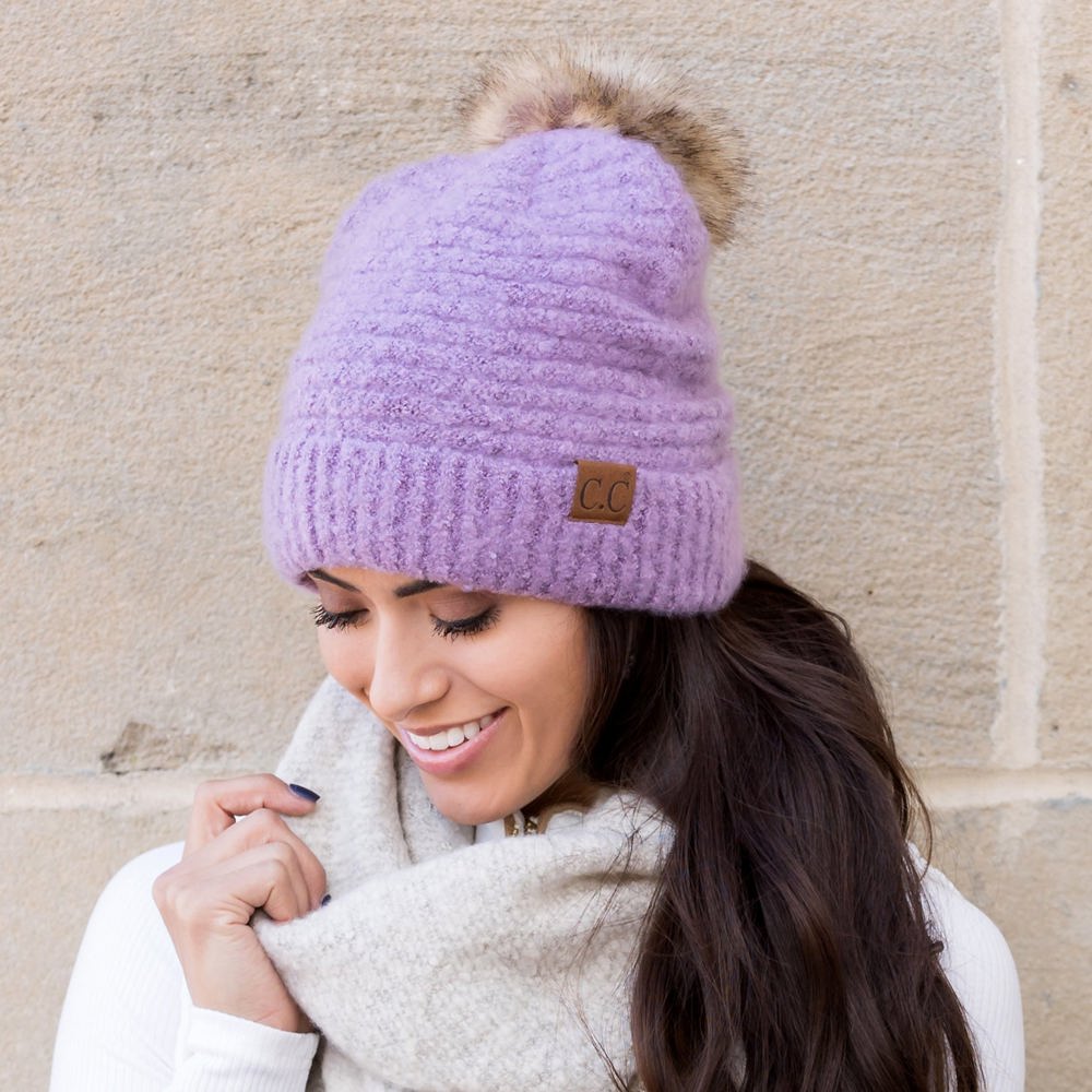 C.C® Ultra Soft Fur Pom Beanie | AILI'S CORNER