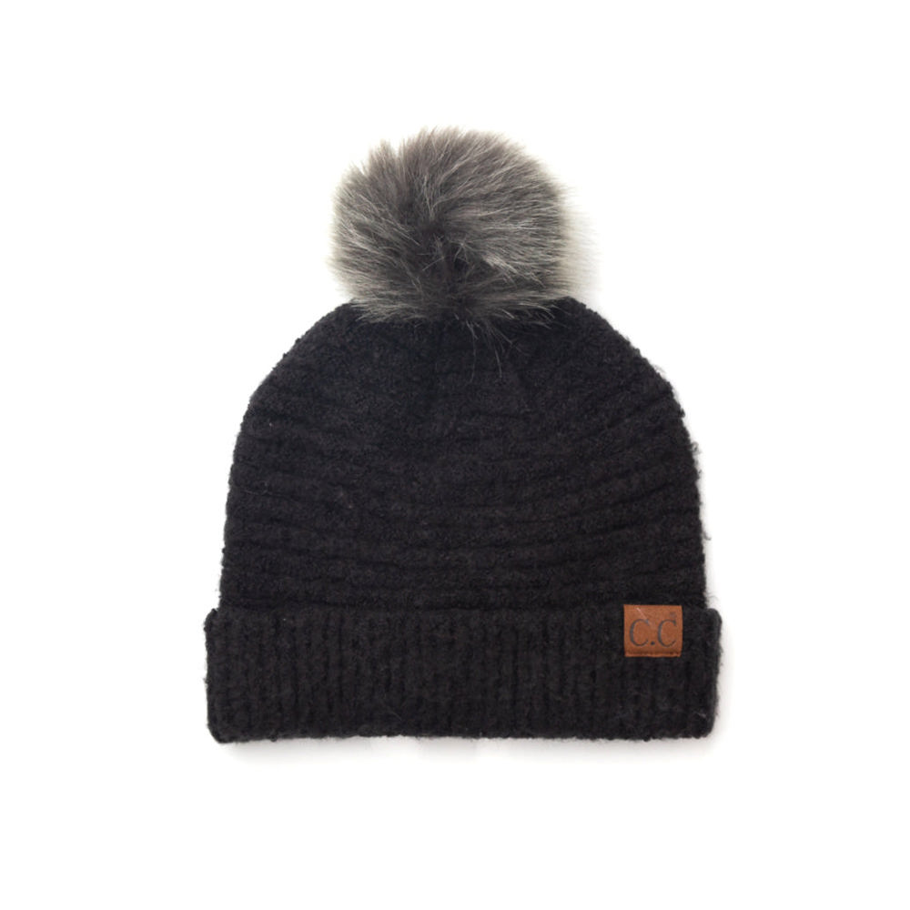 C.C® Ultra Soft Fur Pom Beanie | AILI'S CORNER