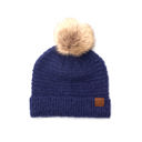 Evening Blue C.C® Ultra Soft Fur Pom Beanie | AILI'S CORNER