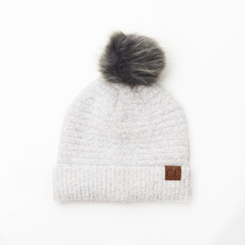 C.C® Ultra Soft Fur Pom Beanie | AILI'S CORNER