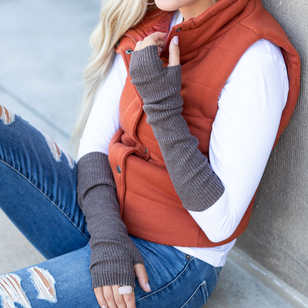 Long Ribbed Fingerless Gloves | AILI'S CORNER