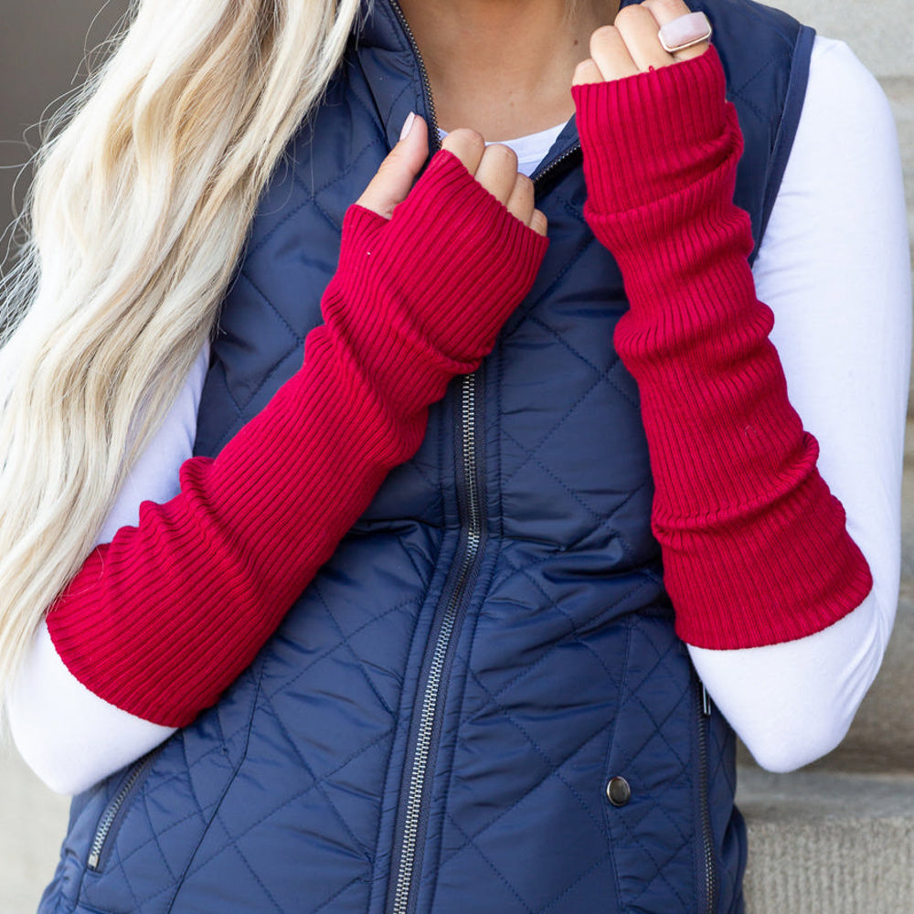 Long Ribbed Fingerless Gloves | AILI'S CORNER