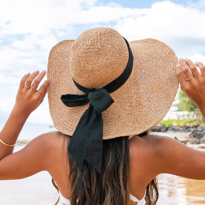 Bow Accent Peasant Sunhat | AILI'S CORNER