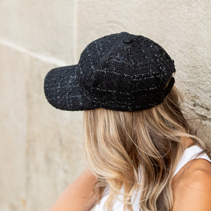 Tweed Sparkle Ball Cap | AILI'S CORNER