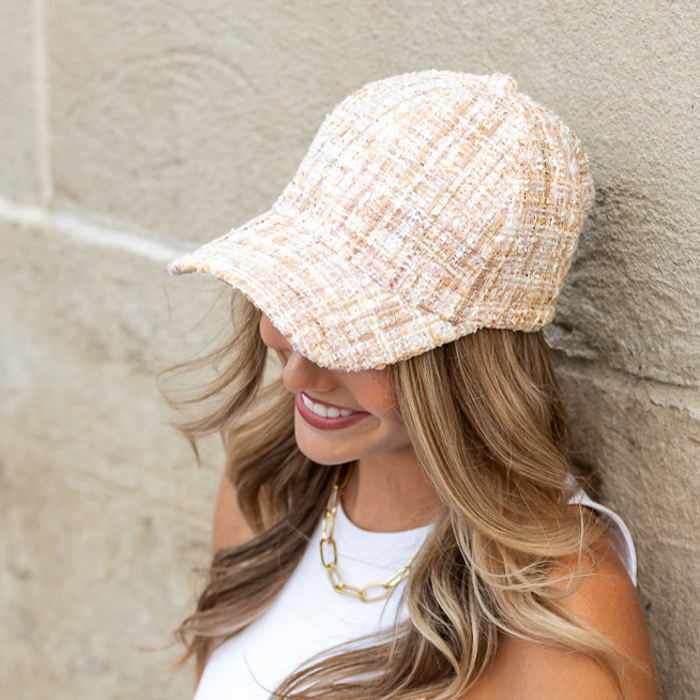 Tweed Sparkle Ball Cap | AILI'S CORNER