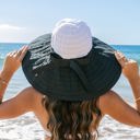 Black/white Classic Bow Accent Sunhat | AILI'S CORNER