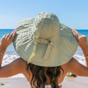 Olive Classic Bow Accent Sunhat | AILI'S CORNER