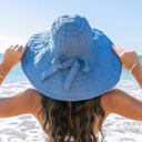 Slate Blue Classic Bow Accent Sunhat | AILI'S CORNER