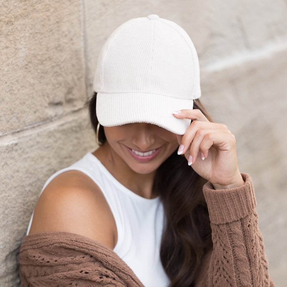 Corduroy Boyfriend Ball Cap | AILI'S CORNER