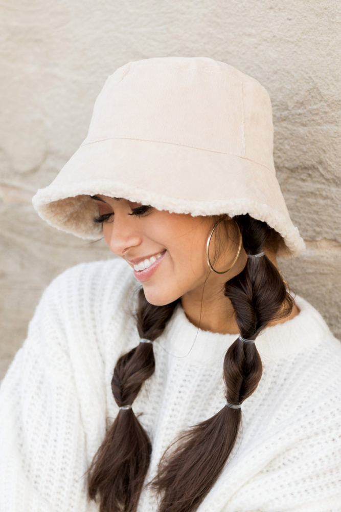 Reversible Sherpa Boucle Bucket Hat | AILI'S CORNER