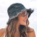 Distressed Black Denim Bucket Hat | AILI'S CORNER