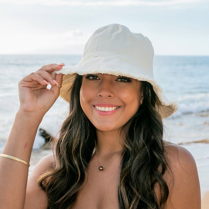 Frayed Edge Canvas Bucket Hat | AILI'S CORNER