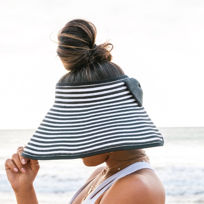 Foldable Bow Stripe Visor | AILI'S CORNER