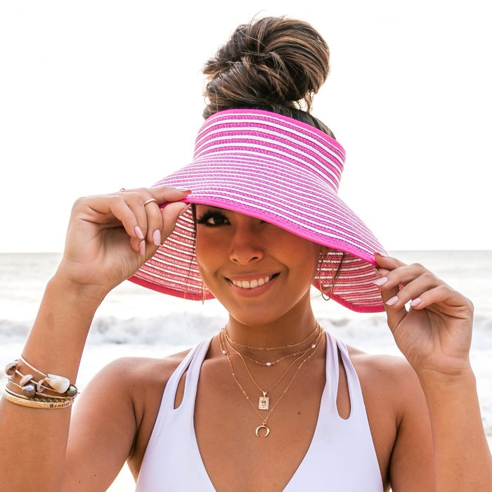 Foldable Bow Stripe Visor | AILI'S CORNER