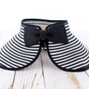 Black Foldable Bow Stripe Visor | AILI'S CORNER