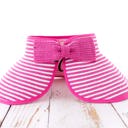 Hot Pink Foldable Bow Stripe Visor | AILI'S CORNER