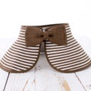 Mocha Foldable Bow Stripe Visor | AILI'S CORNER