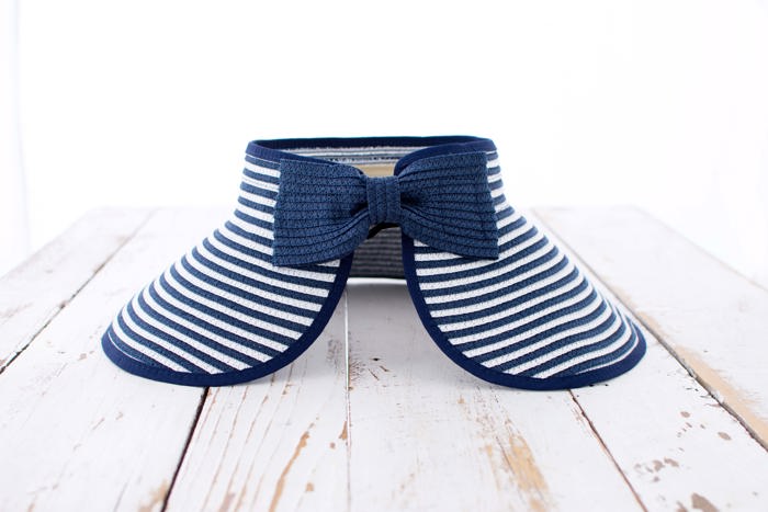 Foldable Bow Stripe Visor | AILI'S CORNER