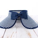 Navy Foldable Bow Stripe Visor | AILI'S CORNER