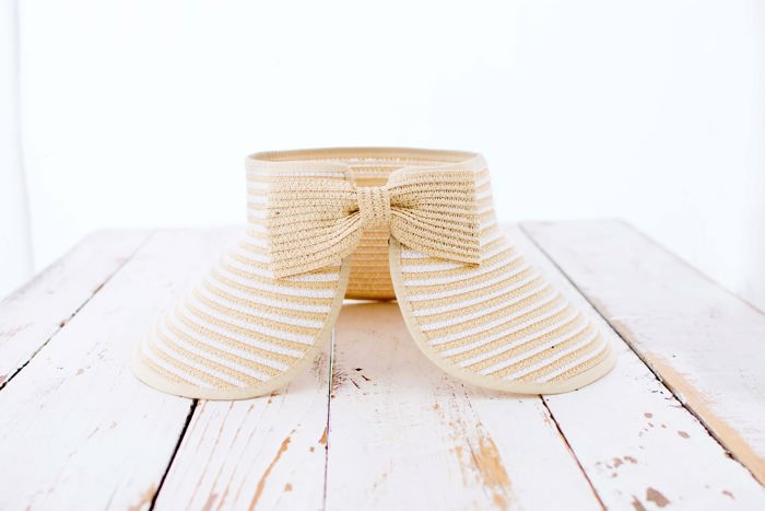 Foldable Bow Stripe Visor | AILI'S CORNER