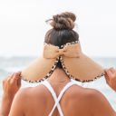 Khaki Leopard Trim Foldable Bow Visors | AILI'S CORNER