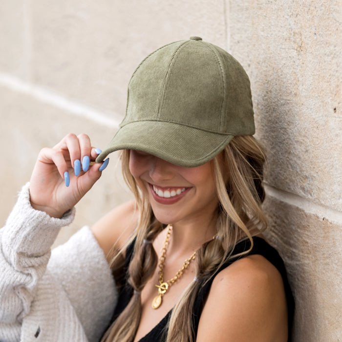 Micro Corduroy Boyfriend Ball Cap | AILI'S CORNER