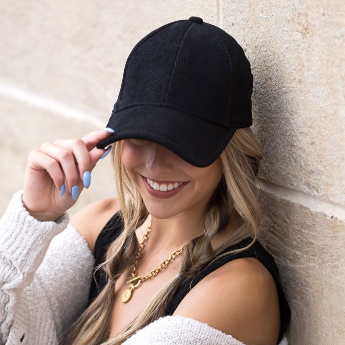 Micro Corduroy Boyfriend Ball Cap | AILI'S CORNER