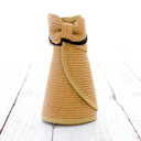 Khaki Foldable Wide Brim Bow Visor | AILI'S CORNER