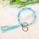 Aqua Multi Boho Key Ring Bracelet | AILI'S CORNER